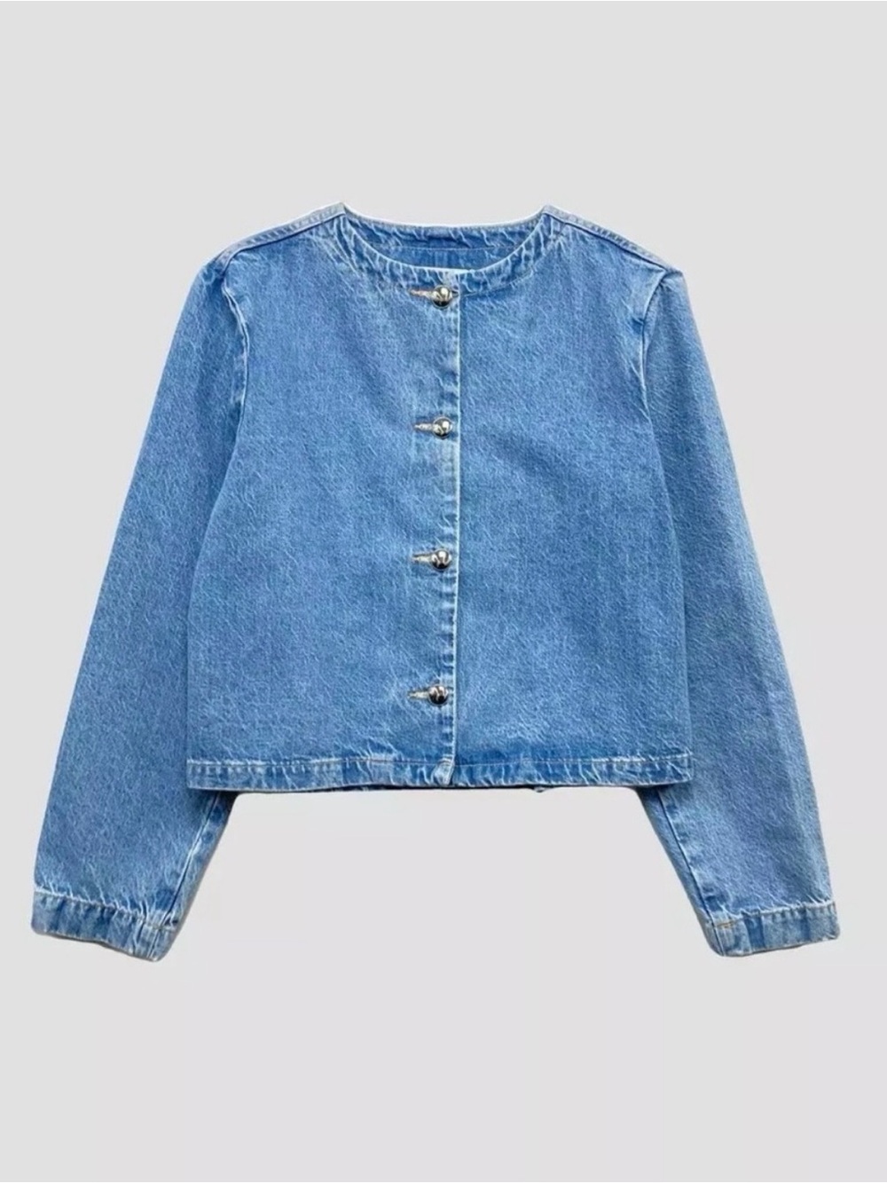 Zara Light Blue Denim Shirt Jacket - Picture 3 of 3